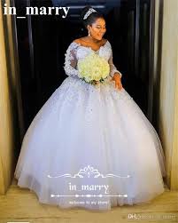 Luxury Bellanaija African Ball Gown Wedding Dresses 2017 Vintage Lace Long Sleeves Pearls Cryst Ball Gown Wedding Dress Ball Gowns Wedding Online Wedding Dress