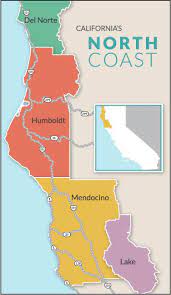 Detailed map of northern california showing counties, major cities, tourist attractions, highways and airports. North Coast