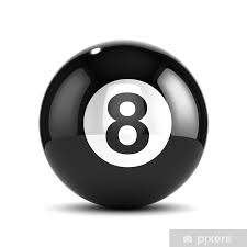 Sticker 3d 8 Ball on white background - PIXERS.US
