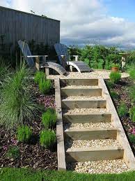 Semplice Scala Esterna In Legno E Ghiaia Consigli E Istruzioni Per Il Giardinaggio Da Fare Da Soli Outdoor Stairs Outdoor Stairs Wood Garden Stairs