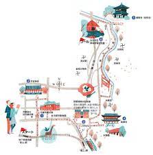 kyoto map by masako kubo map design illustrated map infographic map