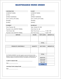 Billing is easy with its wysiwyg invoice form! Maintenance Repair Work Order Template Example