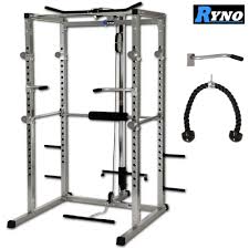 Ryno Ultimate Power Rack Squat Cage Gym W Lat Pull Down Seated Row Arm Curl Gimnasio En Casa Diseno De Gimnasio En Casa Diseno De Gimnasio