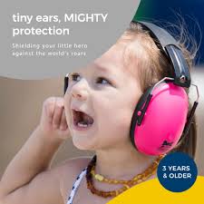BANZ KIDZ EAR DEFENDERS, cuffie paraorecchie di protezione acustica per  bambini dai 2 anni in più. ( Rosa ) : Amazon.it: Moda