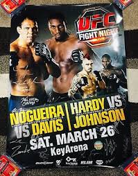 Ufc fight night 174 espn 32 evento stampa poster 11x17 vegas 6 lewis vs oleinik. Ufc Fight Night 24 Nogueira Vs Davis 125 Korean Zombie Sbc Signed Poster Ebay