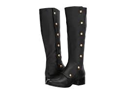 Michael Kors Black And Brown Riding Boots Michael Kors Boots Maisie Gold Button Tall Leather Faux Spats Black Boot 8 5 Michaelkors Kneehighboots Michael Kors Boots Black Boots Womens Designer Boots