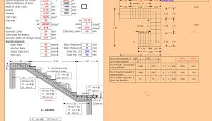 Design Of Stair Case With Central Stringer Beam Spreadsheet