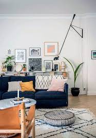 Designed Livingroom Navy Velvet Sofa Pink White Minimal Blue Sofas Living Room Blue Couch Living Room Blue Sofa Living