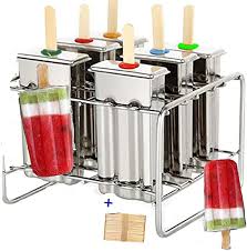 Amazon Com Stainless Steel Popsicle Molds And Rack Stainless Steel Popsicle Maker Ice Pop Molds Bpa Free Ice Cream Mol Ice Pop Maker Popsicle Molds Ice Pops
