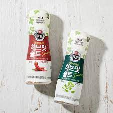韩国进口CJ白雪薄荷原味蒜味辣味烤肉盐蘸盐牛排调味料椒盐补充装-Taobao