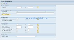 F 10 Sap Tcode G L Chart Of Accounts Transaction Code