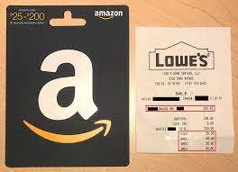 That way, you'll earn the $10 credit from each card and maximize your savings. Lowe S Off Amex Offer 0 Amazon Gift Card For 0