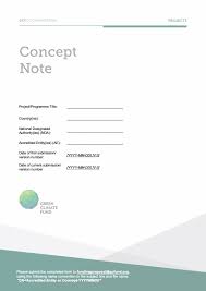 For your thesis concept paper. Concept Note Template Green Climate Fund