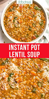 Instant Pot Lentil Soup Healthy Dinner Idea Lentil Soup Healthy Lentil Soup Recipes Lentils Instant Pot