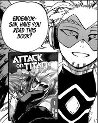 A series of short drabbles. Mha Manga I Can T Believe Hawks Reads Attack On Titan Titanfolk