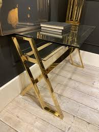 Glas metall eck computer schreibtisch home office mobel. Glas Schreibtisch Gold Tisch Gold Glas Metall Schreibtisch Gold Breite 119 Cm