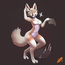 Detailed fullbody anthro female furry canine on Craiyon