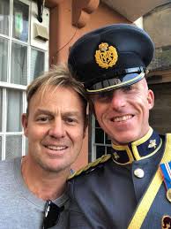 A dream come true...Drum Major Simon Carter met Jason Donovan at The Royal  Edinburgh Military Tattoo last night