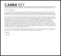 Marine Biologist Cover Letter Sample Cover Letter Templates Examples