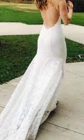 Galina low back soft lace wedding dress buy on davidsbridal.com we can picture this lace wedding dress on a beach bride with a tropical flower in her hair and bare feet in the sand. Galina Soft Lace With Low Back Wedding Dress Used Size 4 240