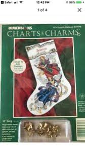 Details About Dimensions Christmas Counted Stocking Charts Charms Kit Angelic Harmony 8534