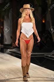 MIAMI BEACH, FL - JULY 14: A Model Walks The Runway For KHAOS WANTED 2019  Collection During The Paraiso Fashion Fair At The Setai Miami Beach On July  14, 2018 In Miami