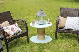 What about a matching 24 round end table with 22 hairpin legs making the height 23 1/2 for $125.these tables are unique handmade one of a kind table and made to order. Make A Fabulous Outdoor Table From A Wooden Cable Spool