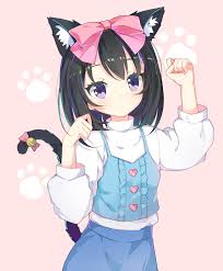 Anime girls with breast envy. Kawaii Anime Cat Girl With Black Hair Novocom Top