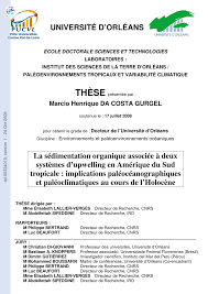 Pdf La Sedimentation Organique Associee A Deux Systemes D Upwelling En Amerique Du Sud Tropicale Implications Paleoceanographiques Et Paleoclimatiques Au Cours De L Holocene