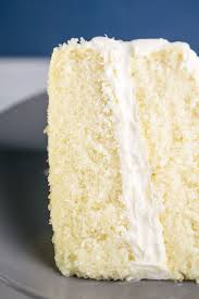 Close Up Of The Inside Of A Slice Of Vegan White Cake A Small Tender Even Crumb Is Evident With A P Vegan Vanilla Cake Vegan Cake Recipes Vegan Yellow Cake