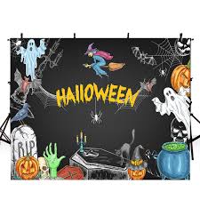 Halloween Theme Photo Booth Backdrop Black Backdrop For Picture Pumpkin Lantern Photography Background Ghost Photo Props Zombie Themes Photo Halloween Backdrop Black Backdrops