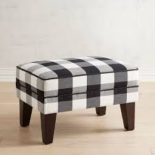 Black And White Buffalo Check Chair Lyndee Buffalo Check Ottoman Pier 1 Imports Farm House Living Room Black And White Living Room Decor