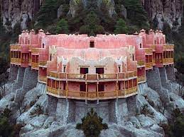 The Grand Sugar Pink Clifftop Hotel Mexico Travel Mexico Hotels Chihuahua Mexico