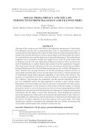 Here are 5 things we should know on privacy laws in malaysia Pdf Social Media Privacy And The Law Perspectives From Malaysian And Uk Consumers