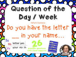 Question Of The Day Letter In Name Pocket Chart Pk 1
