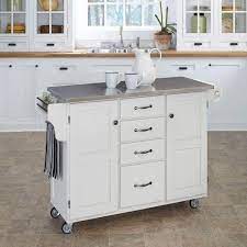 Investing in a kitchen cart or island is a great way to create extra storage and counter space. Create A Cart White With Stainless Steel Top By Home Styles Kitchen Islands Carts Kolenik Home Kitchen