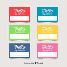 Gambar name tag untuk anak tk. Free Vector Colorful Name Tag Template Collection