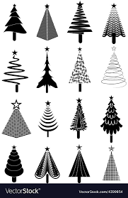 Christmas Tree Icons Set Vector Image On Vectorstock Black Christmas Trees Christmas Tree Tumblr Christmas Tree Drawing