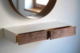 Minimalist White Floating Dressing Table Vanity Shelf With Etsy Floating Dressing Table Dressing Table Vanity Vanity Shelf