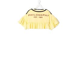 Philosophy Di Lorenzo Serafini Kids - logo print crop top - kids - Yellow -  Jeftinije.hr