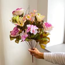 Artificial flowers have a reputation for being tacky, dusty and obviously fake. Artificial Wild Rose Mix Artificial Flower Arrangements
