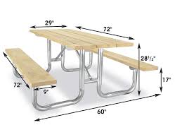 Steel Frame Pressure Treated Picnic Table 6 H 4405 Uline Steel Frame Furniture Wood Steel Steel Furniture