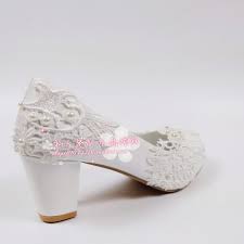 Разпродажба! Принцеса сватбени обувки за булката висок ток бял дебел ток  перли, диамант сватбена рокля тост снимка на производителността дантела -  Дамски обувки / Pazar-Cena.cyou