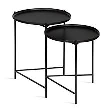 Kate And Laurel Ulani Round Metal Accent Tables 2 Piece Black Kate And Laurel In 2020 Round Metal Accent Table Metal Accent Table Metal End Tables