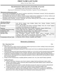 analyst resume samples resume format