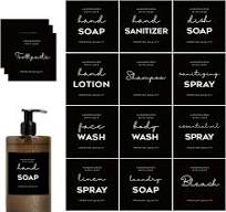 v2croft 36 Soap Labels Waterproof, Minimalist Hand Soap Labels for Bottles,  Label Stickers for Lotion Dispenser, Shampoo, Conditioner, Dish Soap ...