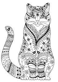 If i know i'm going to mod podge the coloring pages, i might even print them on white cardstock! Very Wise Cat Cat Drawn With Zentangles From The Gallery Cats Just Color Discover All Our Prin Cat Coloring Page Chibi Coloring Pages Cat Coloring Book
