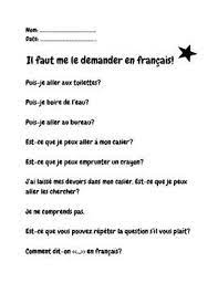 french phrases and questions poster and handout french phrases teaching french learn french