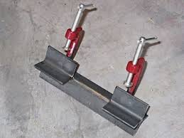 Homemade Welding Jig Aligns Round Or Square Stock To Be Welded Welding Table Welding Jig Welding Tools
