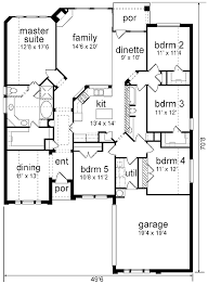 Browse cool 1 story 5 bedroom house floor plans now! European Style House Plan 89818 With 5 Bed 2 Bath 2 Car Garage Single Storey House Plans 5 Bedroom House Plans Bedroom Floor Plans